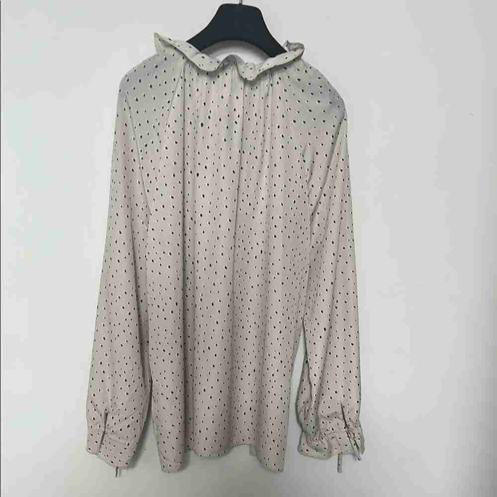 Elegant Ruffled Blouse with Polka Dots - Picture 2 of 2